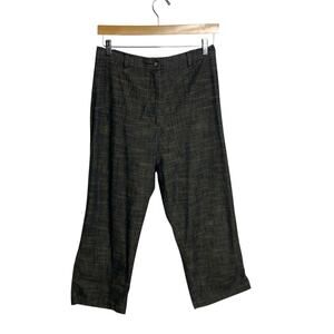 Timbuktu Station Vintage 90s Charcoal & Tan Cross Hatch Cropped Pants - Size 2